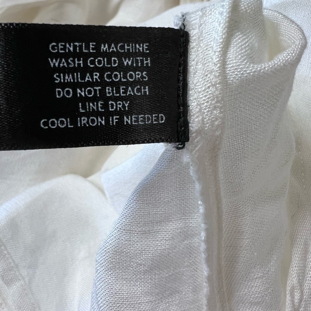 Boston Proper Linen Blend White Button-Down Shirt - Picture 7 of 7
